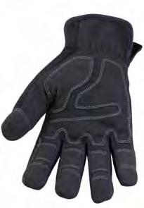 The glove features a triple layered palm, extensive non-slip reinforcement and double knuckle protection on the top of hand