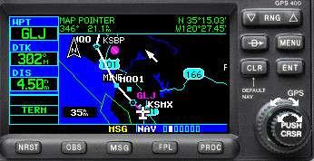 Press the FPL button to return to the NAV page MAP (NAV page 2 of 7). ALTERNATE / FALLBACK WAYS TO FLY AN ODP #1, using two VORs.