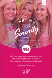 When to use the indicia Use the indicia where artwork already displays the Phi Mu name prominently.