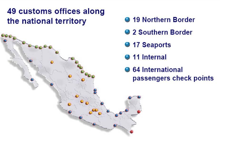 Mexico Customs: : Background 19 Northern Border 2 Southern Border 17