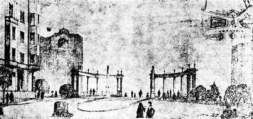 година и поглед на привремено уређену Теразијску терасу, око 1932.