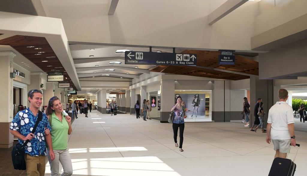 Concessionaires Central Concourse Improvements Honolulu International Airport Public Benefit: Increased retail shops, facelift to