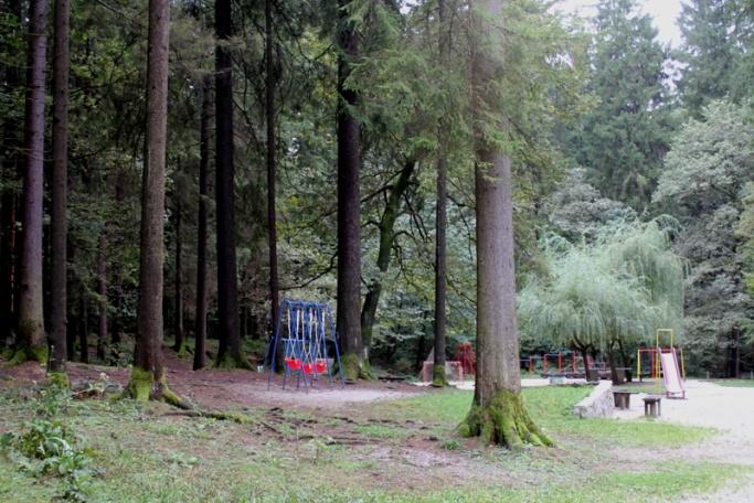 59 5.6 OTROŠKO IGRIŠČE V MOSTECU Otroško igrišče v rekreacijskem parku Mostec se nahaja poleg gostinskega objekta, v objemu gozda.