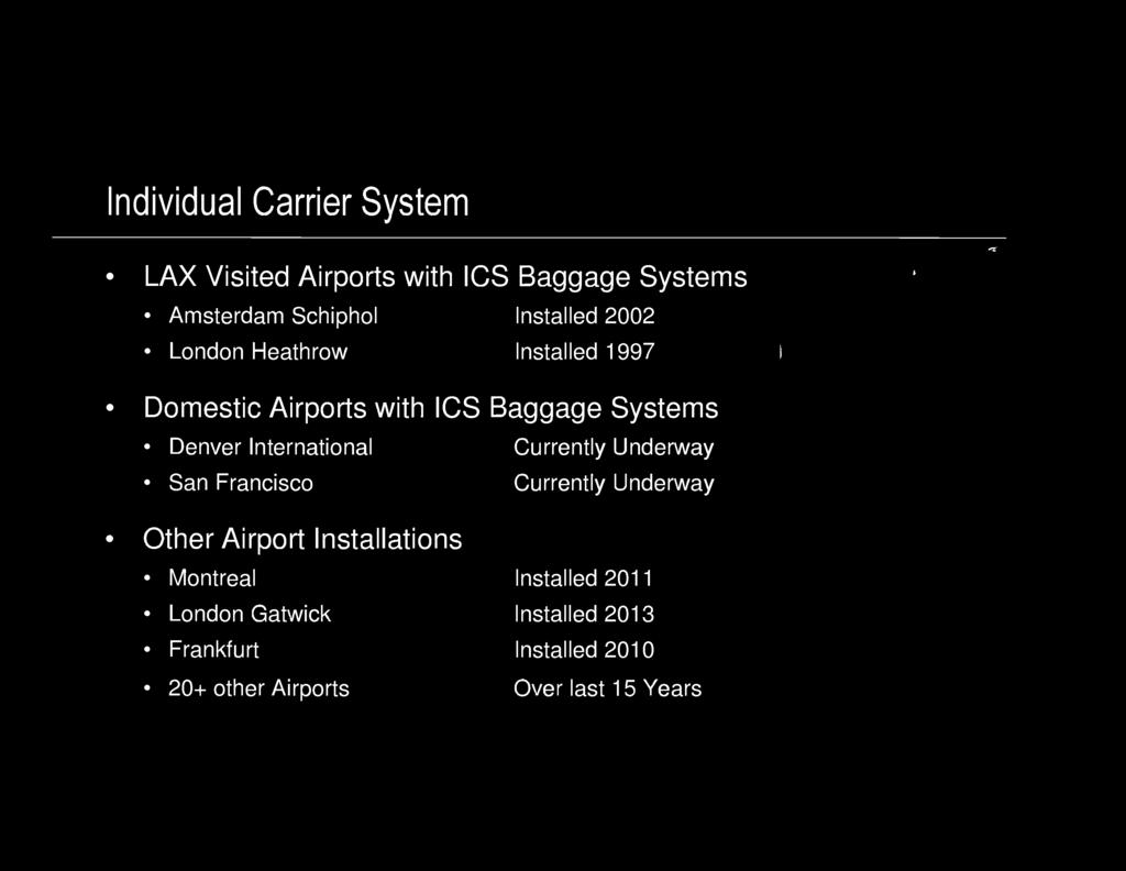 Underway Other Airport Installations Montreal Installed 2011 London