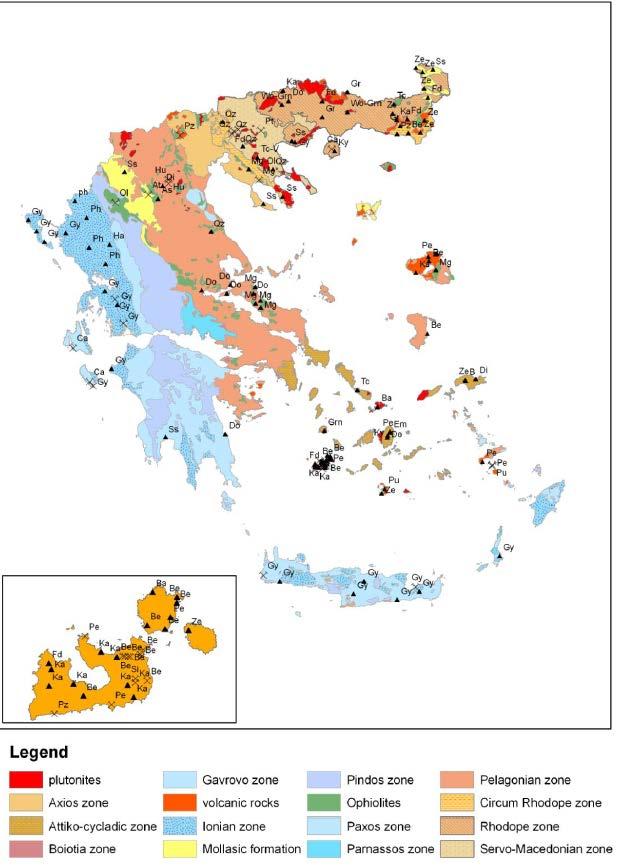 Geological map of Greek
