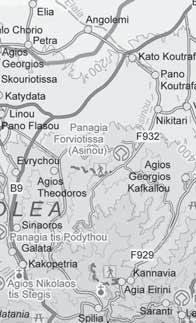 From Lefkosia (via Nikitari village) - 51 km. From Larnaka (via Lefkosia) - 90 km. From Lemesos - 81 km. From Pafos (via Lemesos) - 145 km. 1. 3. 4. 5. 2.