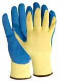 Y9275, Economy, Sizes XS-XXL Kevlar Shell with Latex Palm 100% Kevlar shell with blue latex palm coating Combination of Kevlar lining and latex palm offers increased protection against cuts, slashes