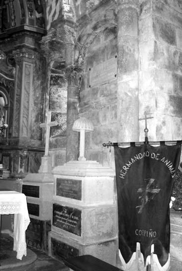 444 CÉSAR GÓMEZ BUXÁN Faleceu na Coruña o 5 de febreiro do 1870. Os seus restos foron trasladados á igrexa parroquial de Santa Baia de Losón, onde foron soterrados o 20 de maio do 1885 97.