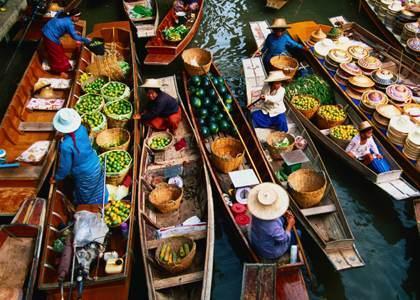 river cruise into the colourful daily life of bustling Bangkok.