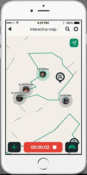 Watch in real-time the position of the members in your group.