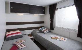 with double bed, the other with 3 single beds (one