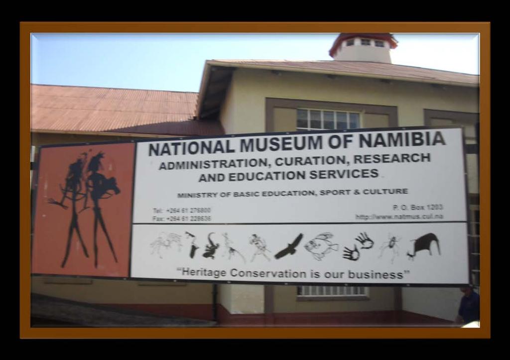 Museum in Winhoek Namibia The National Museum told the history of Namibia from German rule to independence from German rule to local native black in 1990.