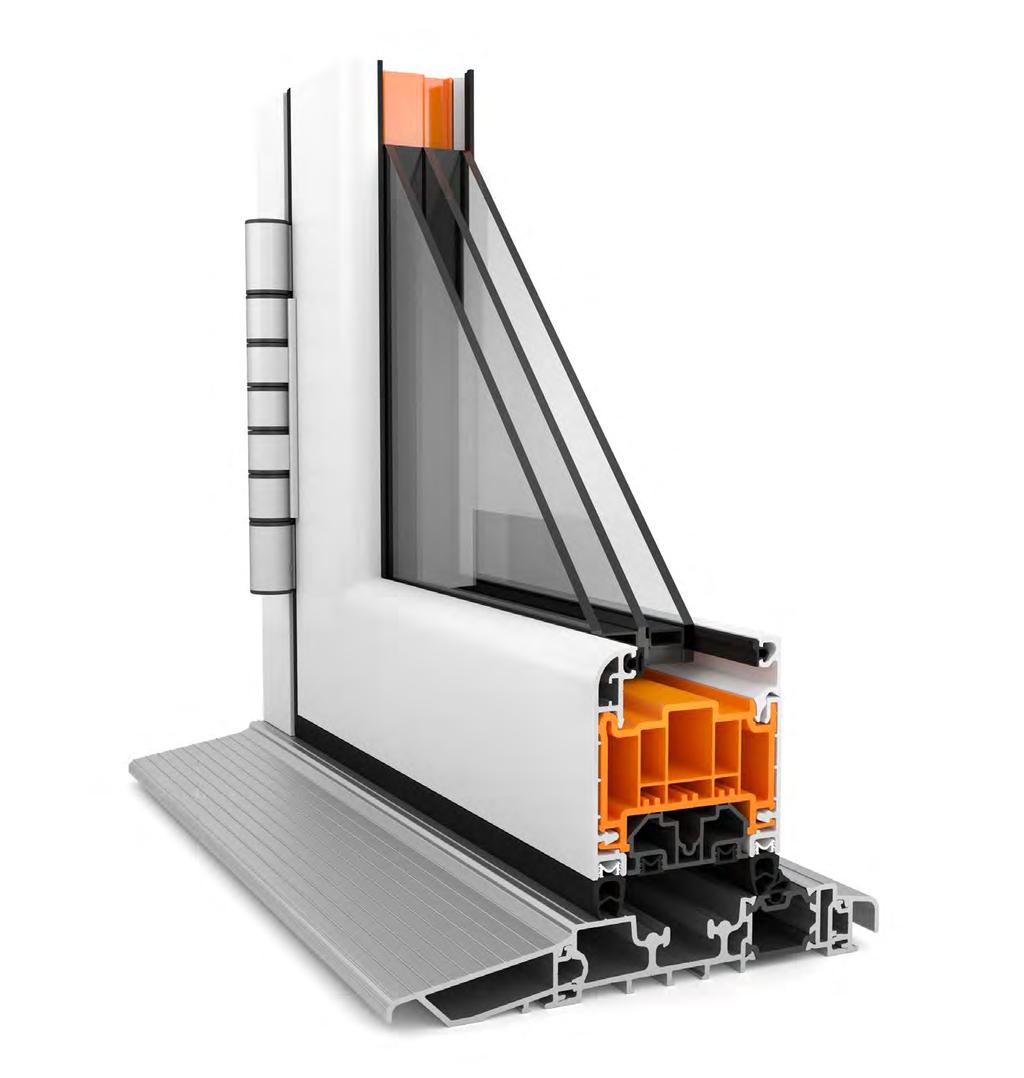 triple glazing - for ultimate thermal performance Robustly designed to take the weight of triple glazed units as standard, choose this option for the ultimate thermal performance - at least 75%