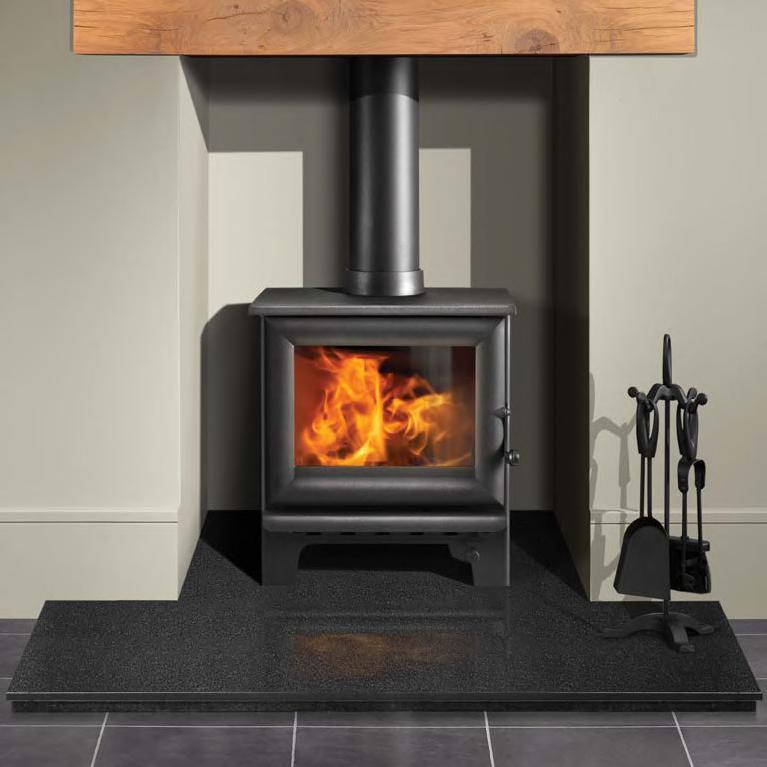 Hastings Wood Burner The Hastings is an attractive, mid-sized woodburning stove with an appealing flame picture, great heat output and a handy cook top.