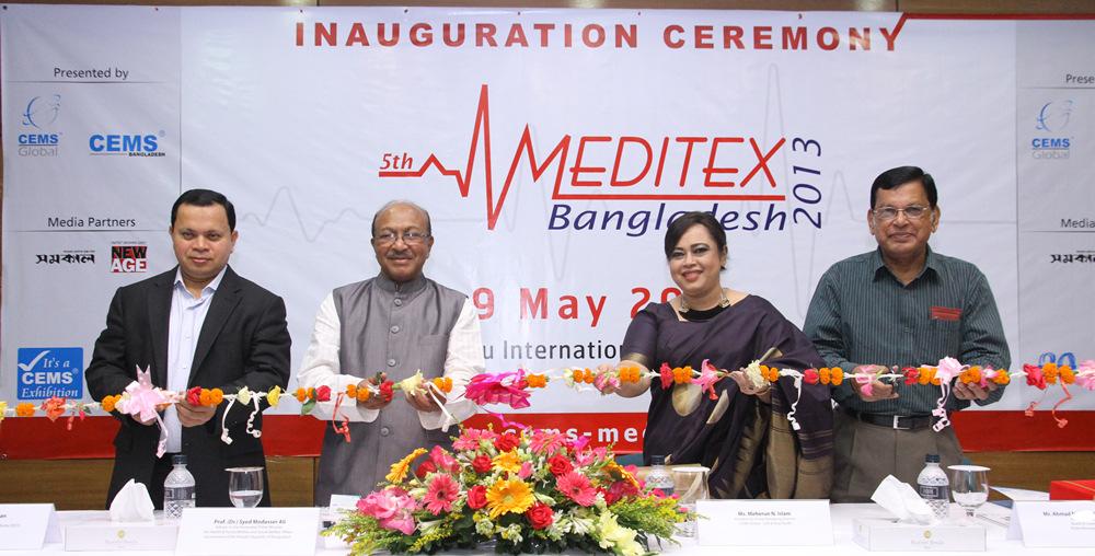 5 th Meditex Bangladesh 2013 International Expo with its international participation of companies from China, India, Taiwan, USA, Pakistan, Singapore and also showcasing world famous equipments &