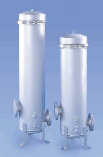 cartridge housings suitable for high-flow, high capacity, and/or high-temperature