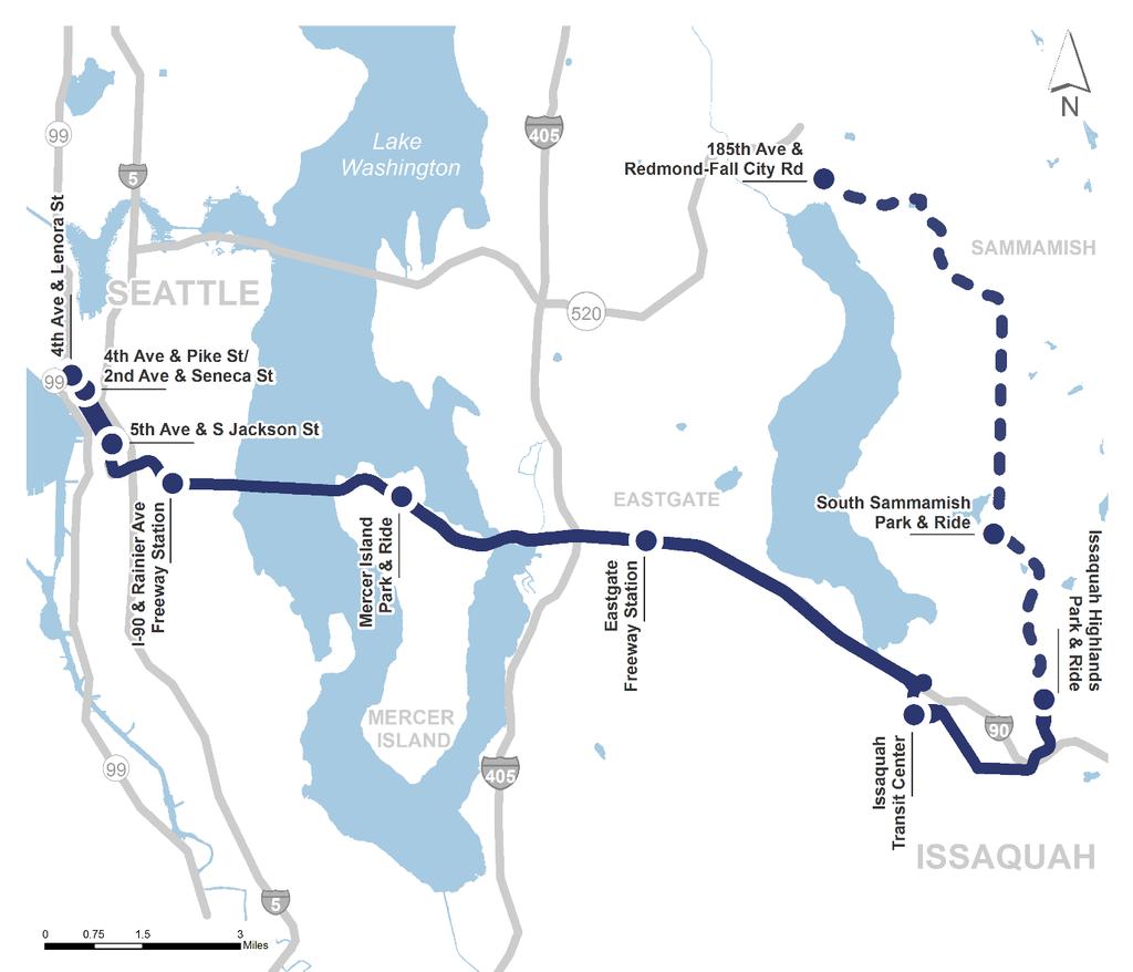 Route 554: Issaquah Seattle I-90 EASTBOUND STOPS AVERAGE WEEKDAY WESTBOUND STOPS AVERAGE WEEKDAY ONS OFFS ONS OFFS Lenora St & 4th Ave 249 0 Redmond Way & 185th Ave 2 0 2nd Ave & Stew art St 296 6