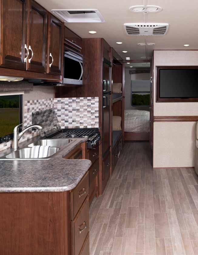 FLAIR The 2018 Fleetwood Flair is all about the open road. Offering three floorplans to choose from, each configuration boasts unique standards and options to fit your trip.