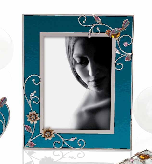 strass / glass and metal photo frame with