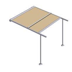 Patio and commercially used areas Mounting on on-site foundation or screw foundations Fixing on the building wall Pergola awning P40,