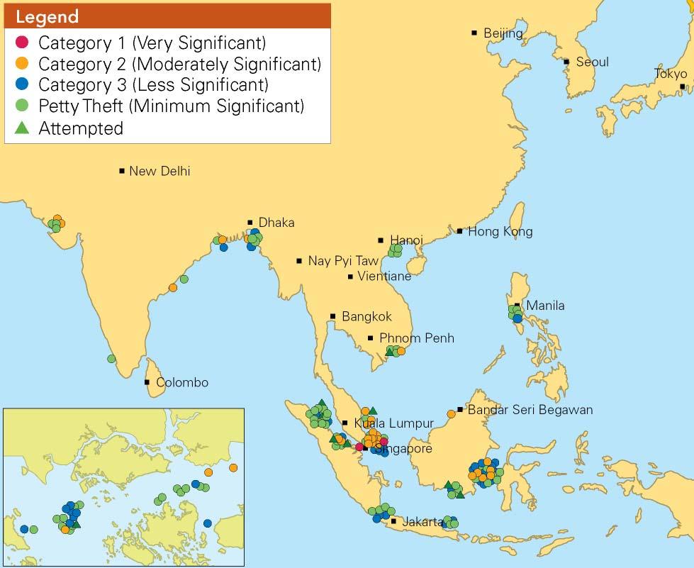 Location of Incidents (03) Approx 80% at ports and anchorages Indonesia (78), India (), Vietnam (8), Bangladesh (6), Philippines (5) Mainly CAT 3 and