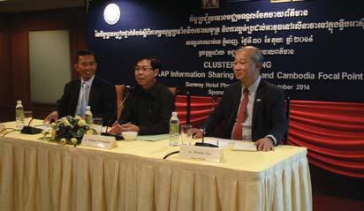 Part Six: ReCAAP ISC Activities (October to December 2014) Cluster Mee ng in Phnom Penh, Cambodia (30 Oct 14) (Le ) Mr Sokhom Vireakphal, ReCAAP ISC Governor for Cambodia (centre) addressing the par