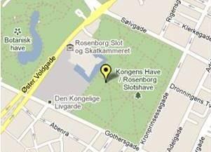 A map over The Kings Garden King's Garden has been open to the public since the 1770s, and today is a popular oasis in the center of Copenhagen, which each year