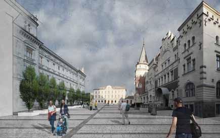 KREKOV TRG - VZHODNI TRG Krekov trg bo z zaporo prometa šele prevzel funkcijo trga, v perspektivi ob rekonstrukciji Ul. XIV.