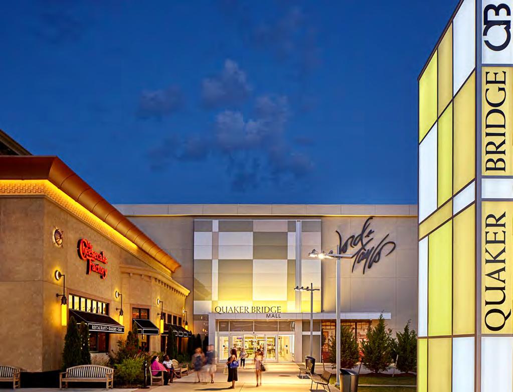 HIGH STYLE Quaker Bridge Mall was renovated in 2013, enabling the property to cater to the wants and needs of its affluent consumer base.