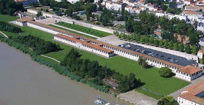 Photo 6. Aerial view of the superb Corderie Royale, on the banks of the Gironde. were subsequently damaged by German occupation forces during WWII.