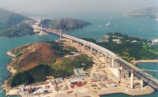 The Ma Wan Viaduct the linking section