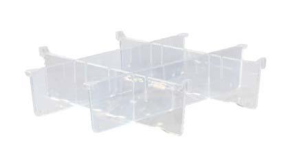 8kg Additional Dividers 100/150mm deep translucent dividers Supplied as a set of 2 x long & 2 x short