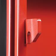 Recessed Grip-Rite door channels add reinforcement to doors EXPANDED DOOR SHELVES n Top shelf inside both doors is