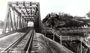 The passenger train can be seen on the right, and the Matheny Inn (at this point it was being used as the train