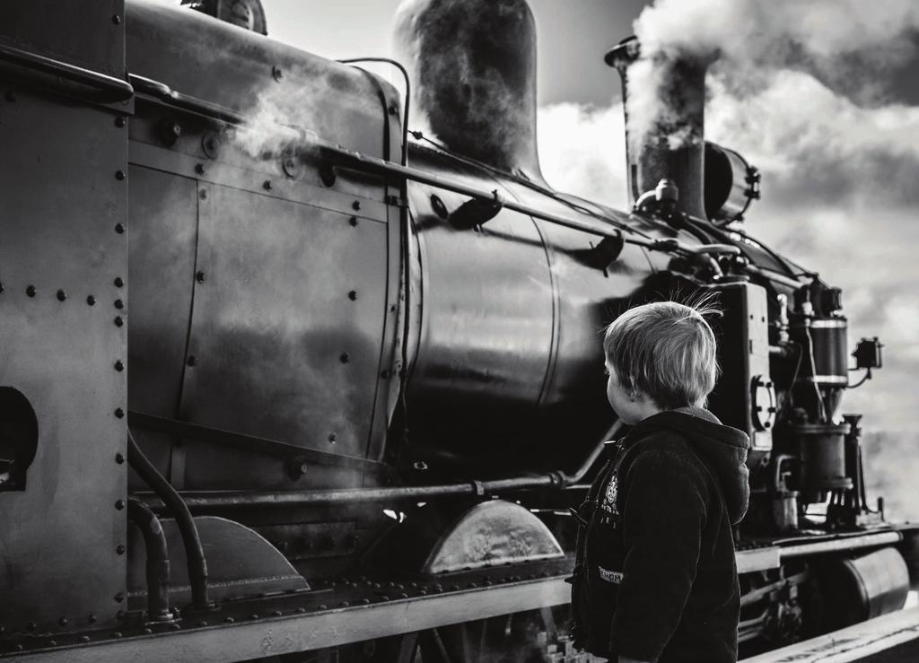 Steam train dreaming. A young boy dreams of steam trains, Canberra. Photograph: Andrew M.