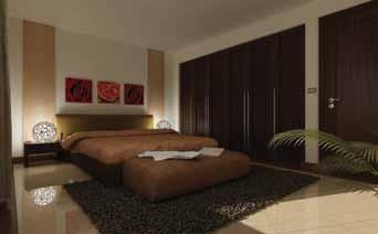 The interior floors of the apartments and villas are of natural Egyptian marble,