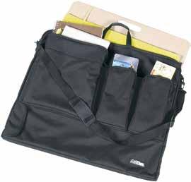 5" x 23" Tote Folio XL 6902SB Zippered main compartment holds up to 24" x 36" items Front storage areas include: (2) 6-1/2" x 11" zippered pockets, (1)