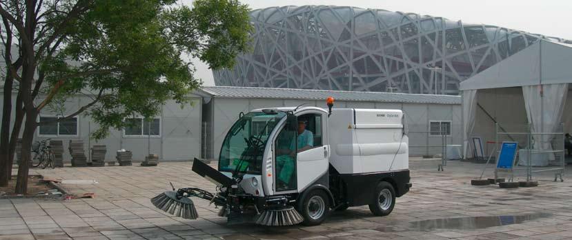 Bucher Schörling 2 Sweepers for Beijing An agile CityCat 2020 ready and waiting in front of the Olympic Stadium. Bucher was contracted by Beijing Environment Sanitation Engineering Group Co., Ltd.