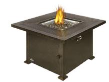 The rustic woven look of the tabletop, with the rustic bronze finish will match wicker, wood, and