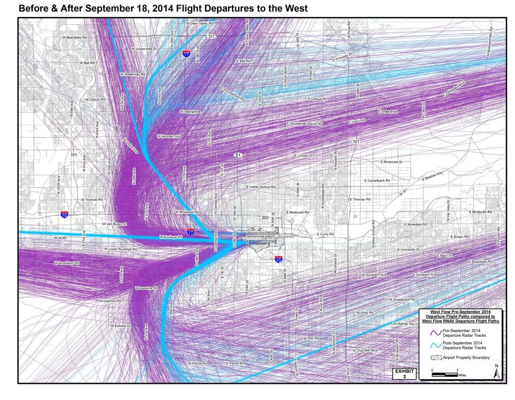 Example of Flight Tracks Before and After RNAV Implementation
