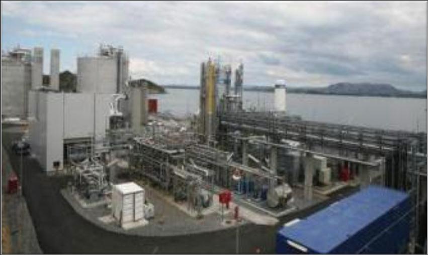 11tons/day Production started October 2013 Includes gas pre-treatment, liquefaction, storage and export Liquefaction process based improved Brayton cycle EPCIC contract with