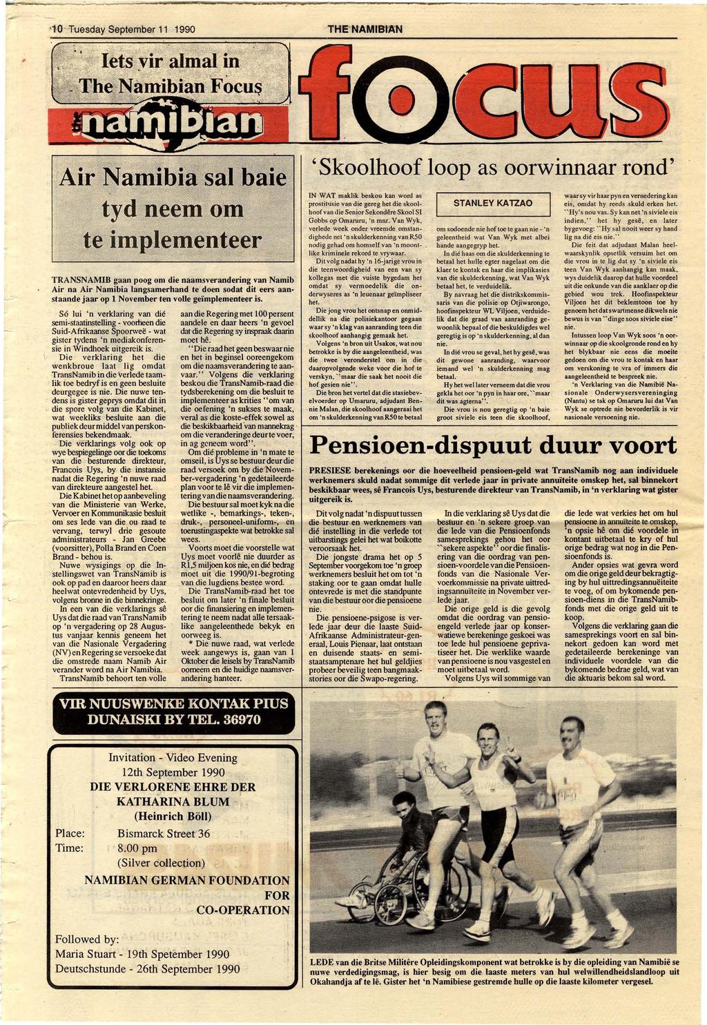 "1-0" 1uesday September 11 1990 THE ' NAMI81~'N,.