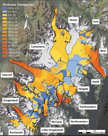 Conclusions Most of the glaciers in Kenai Fjords National Park are losing ice and becoming thinner, the same as other glaciers in Alaska and western Canada.