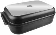 99 Sturdy, removable handles on the saucepan, grill pan, frying pans and sauté pans allow for easy transfer from hotplate/ hob to oven ROUND CASSEROLE WITH SKILLET LID Versatile 2-in-1 product