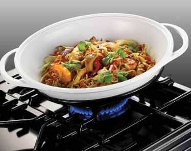 The high quality, durable, stainless steel induction base gives quick even heat distribution and retention, making it highly energy efficient.