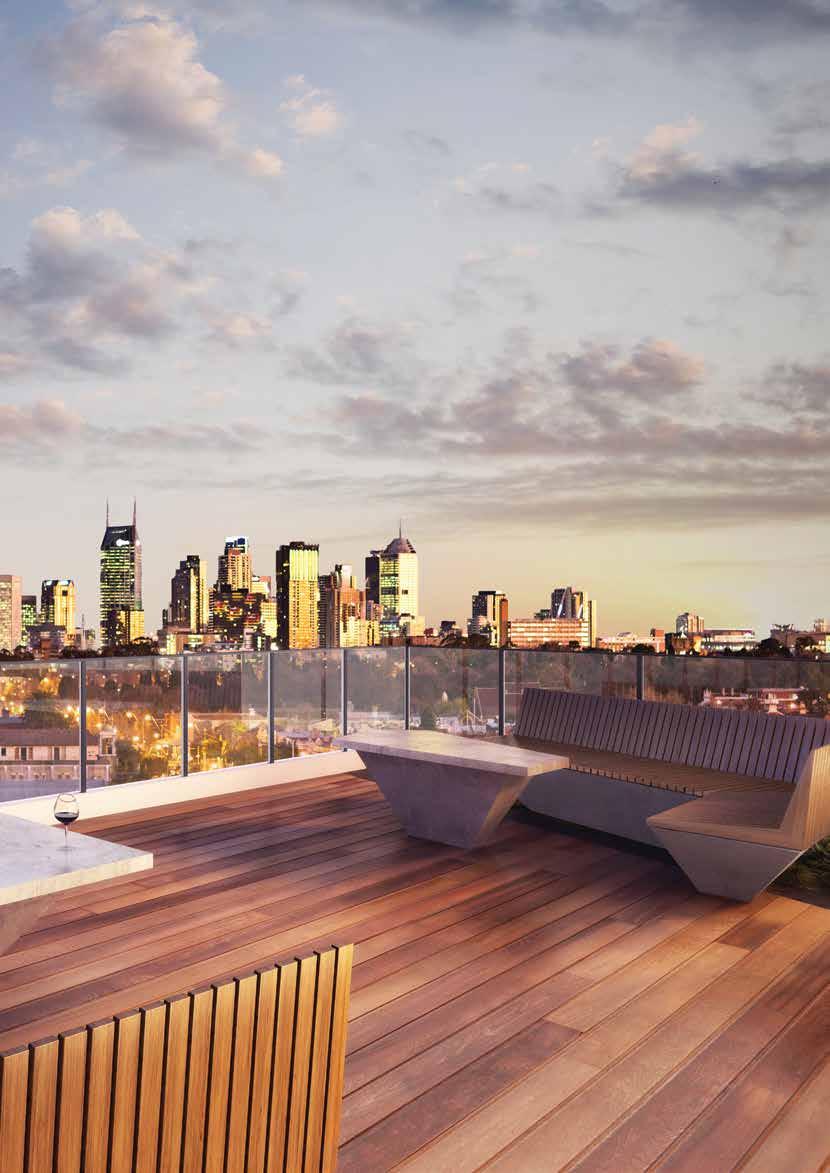 RISE ABOVE IT ALL & ENJOY THE VIEW Designed for entertaining in style, this large stunning rooftop terrace on level 8 affords a tranquil entertainment