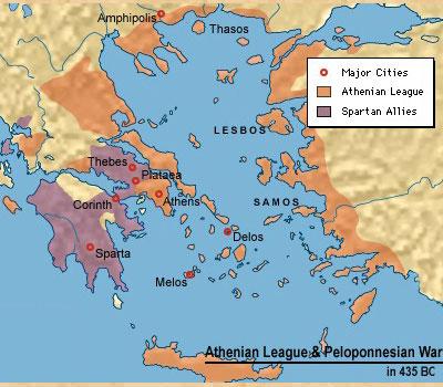 not involve itself in the Samian rebellion on the advice of other members in the Peloponnesian League. The Thirty Years Peace disintegrated on account of further crises in the 430s B.C.