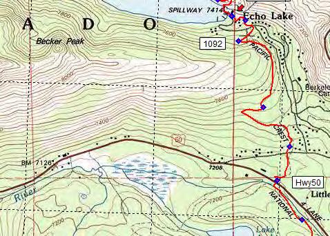3-8308 ft TR1098 - Lake Aloha trail junction - mi 1097.