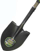 GREENHOUSE PRO WOOD HANDLE TOOLS Floral Round Mouth Shovel with Long 42" premium hardwood handle has been stained and sealed in heritage slate black color for extra strength and protection hollow