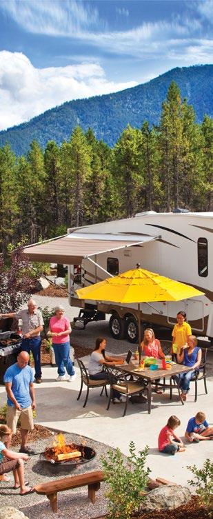 RV Sites RECREATIONAL VEHICLES DELUXE RV CAMP SITES Beautifully landscaped, spacious patio sites are big enough to accommodate even the largest rigs with multiple slideouts.